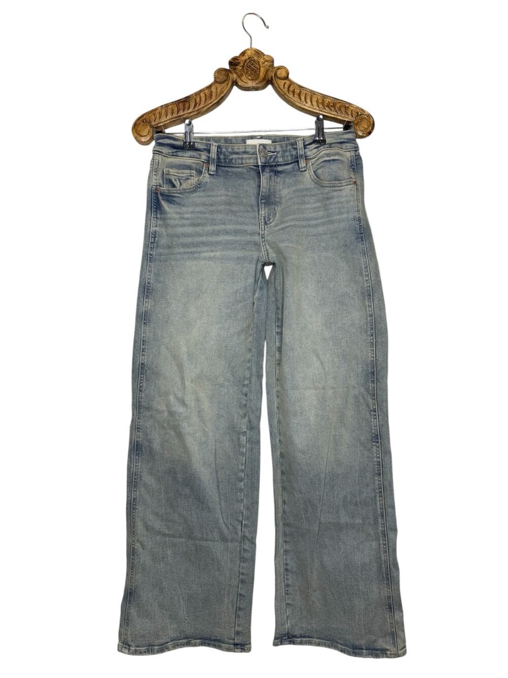 Pacsun Jeans Wide Leg Curvy Baggy Low Rise Light Grey Blue Wash 27